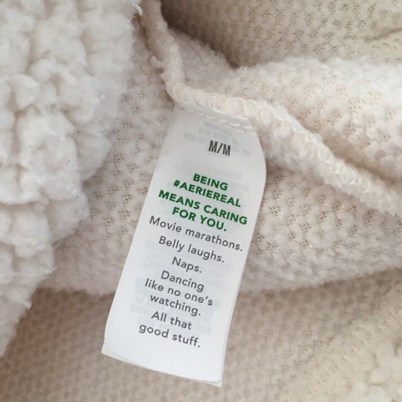 AERIE Cozy White Sherpa Pullover M - Picture 4 of 5